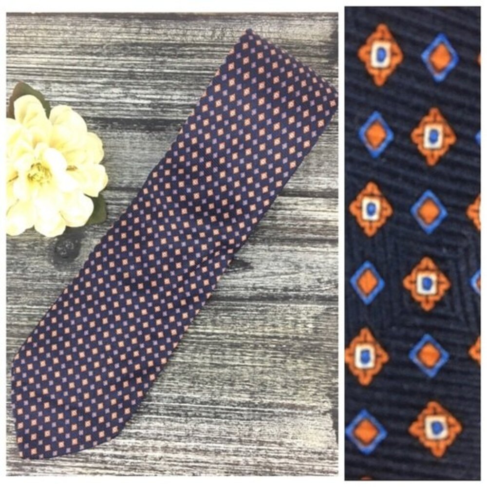 Brooks Brothers Black Print 100% Silk Men’s Business Career Tie